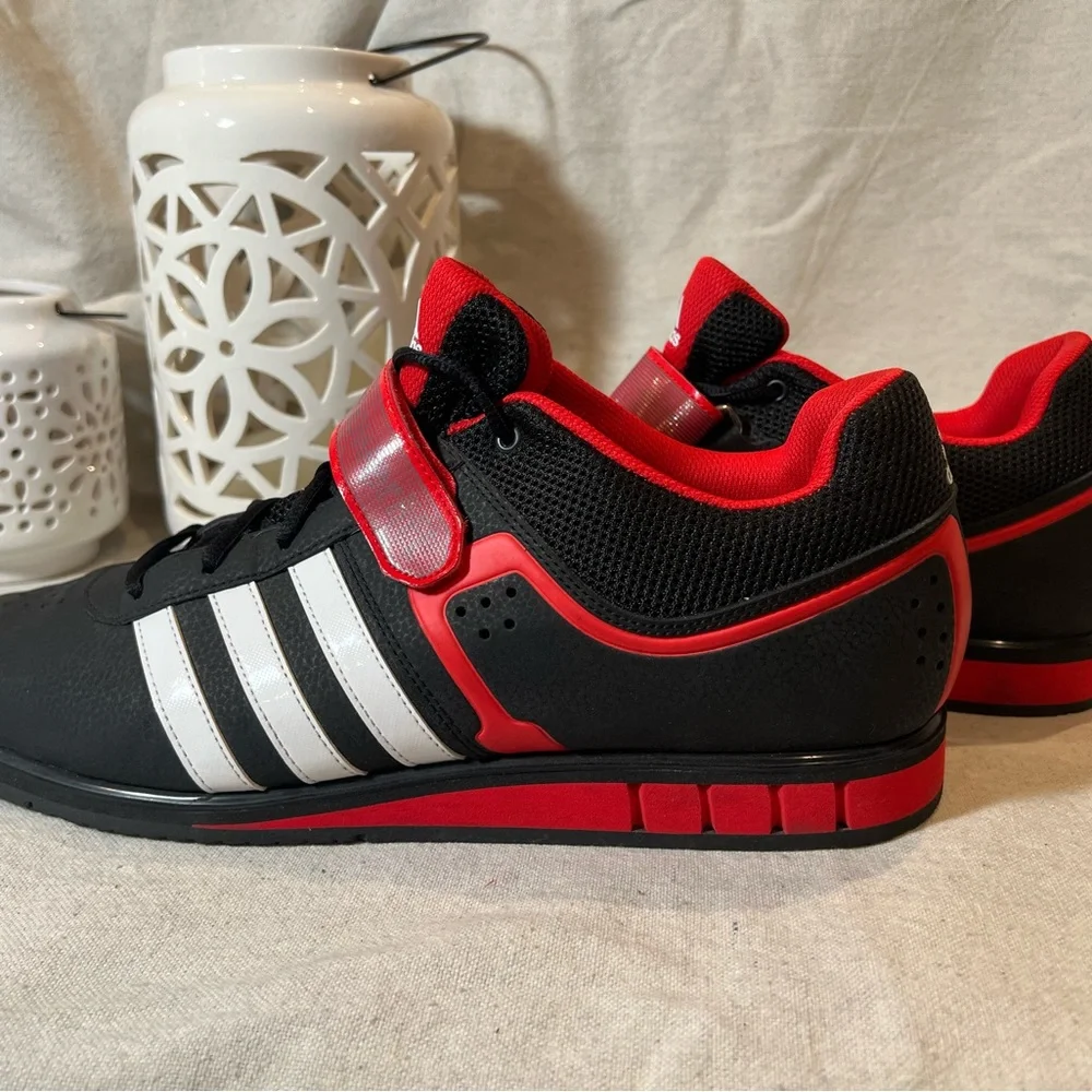 Adidas Men's Black and Red Powerlift Sneakers - Picture 3 of 10